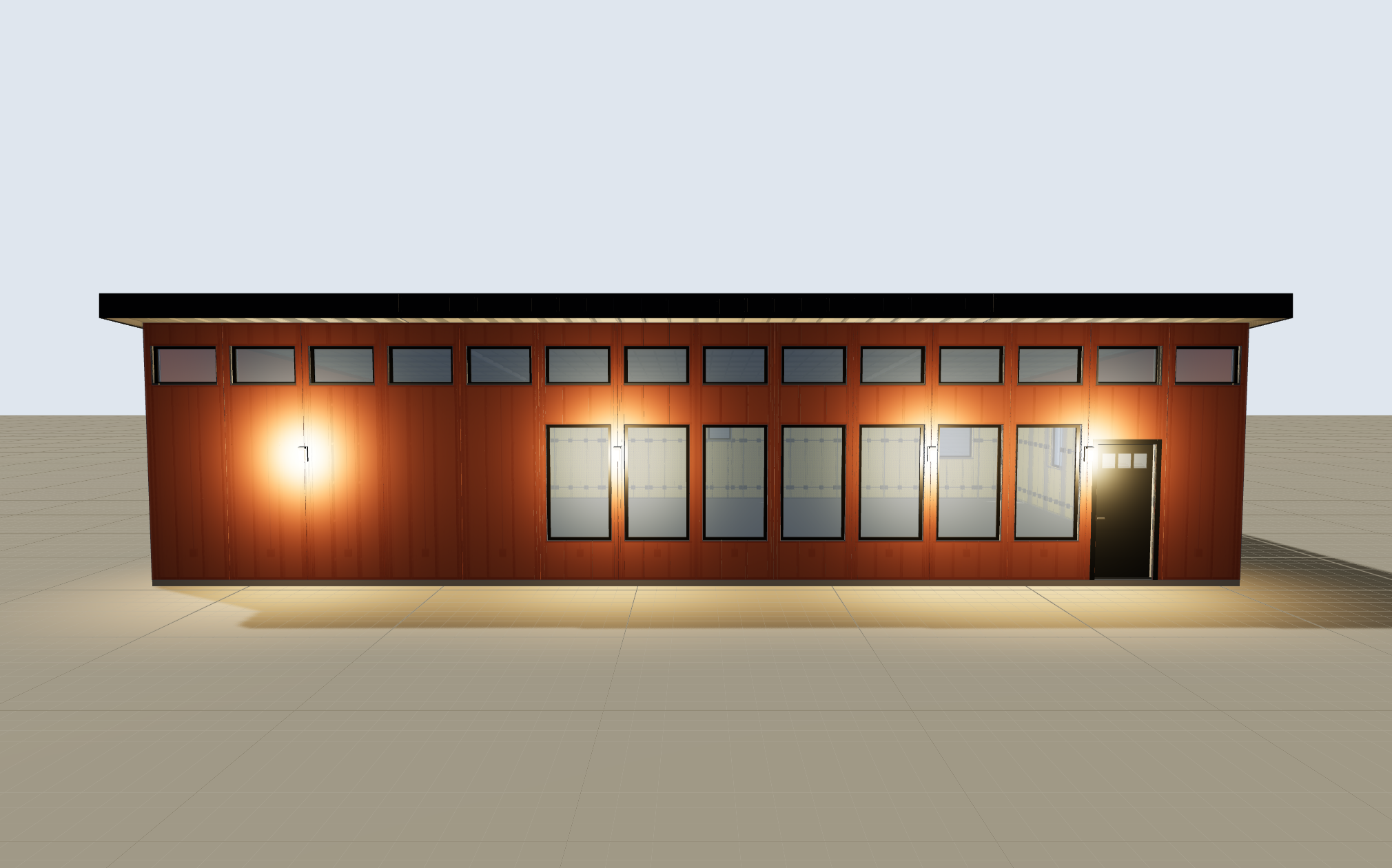 56 × 36 house, terracotta, front view
