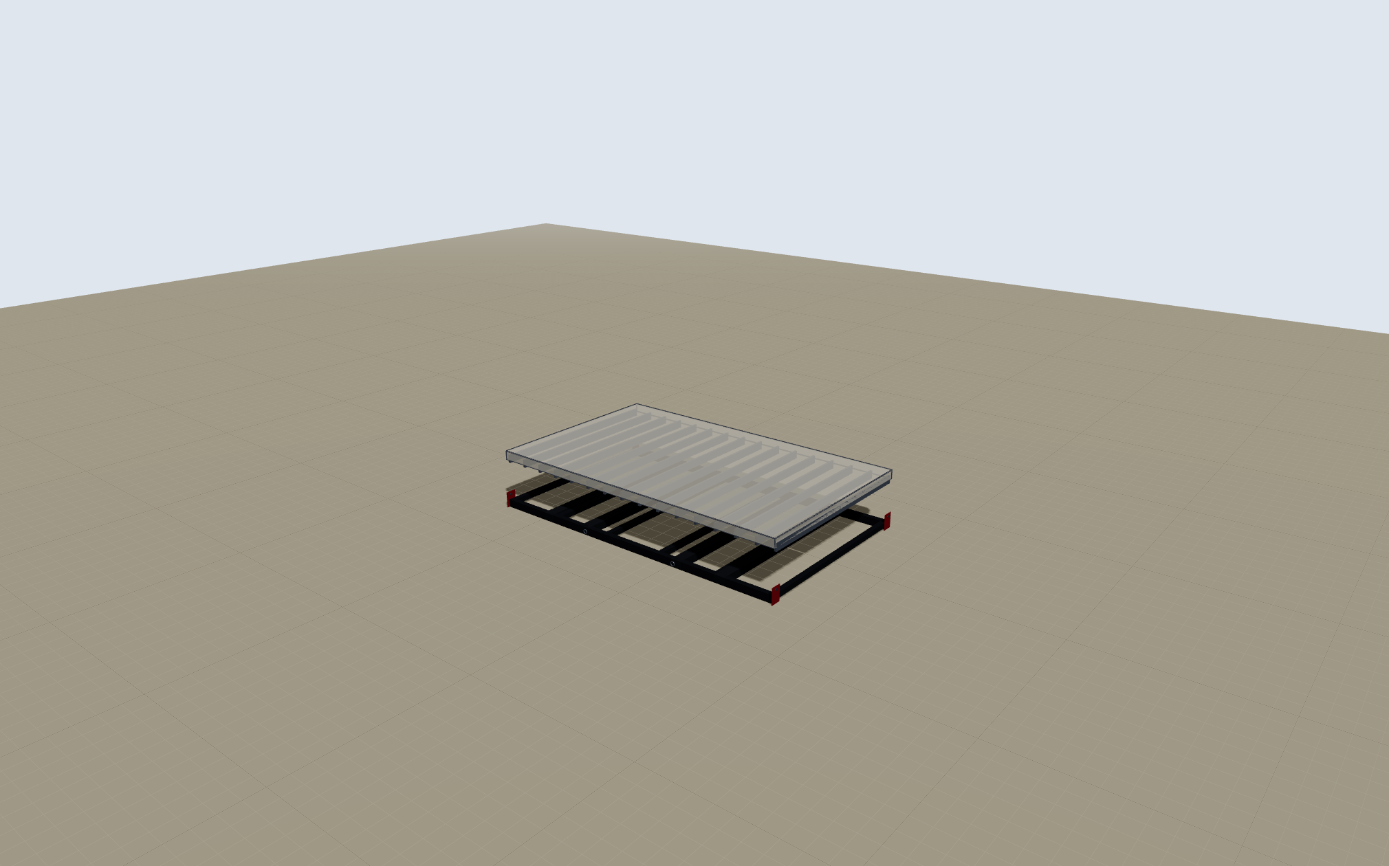 Shower house: the floor panel and the skid