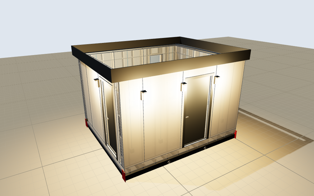 Shower house, 1 bath accessible, 12 × 14, on its skid