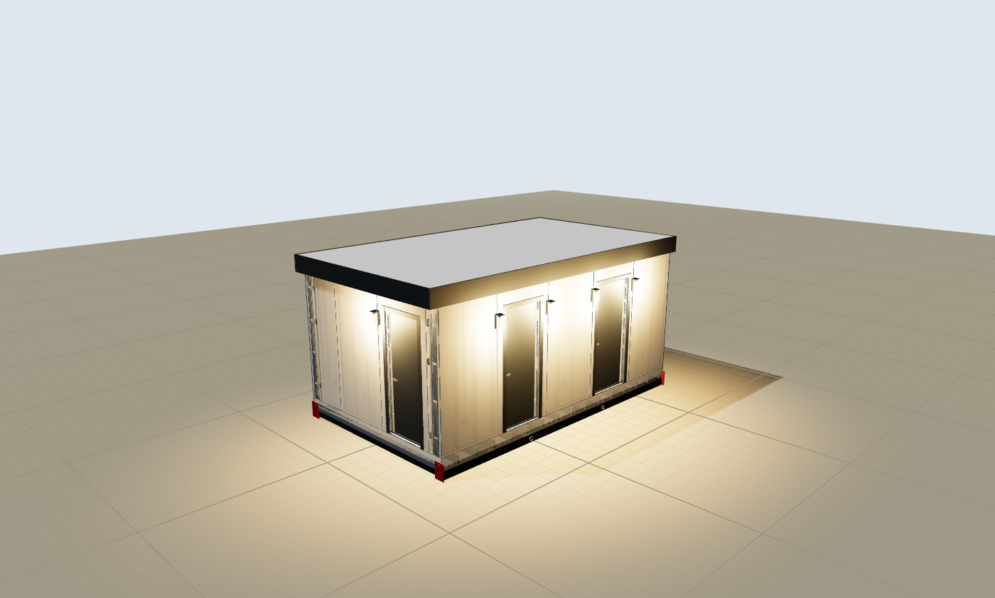 Two bathrooms, one accessible, 12 × 20