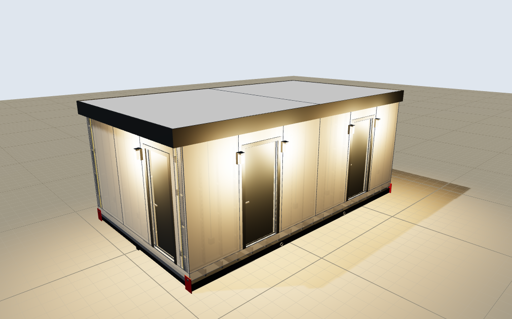 Shower house, 2 bath both accessible, 14 × 24, on its skid