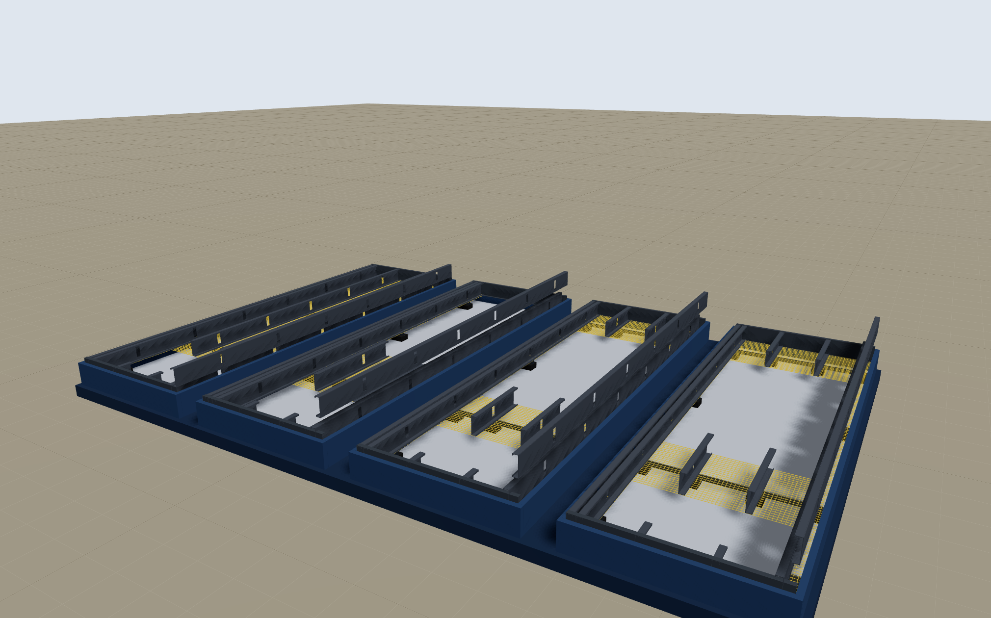 Wall panels: the four slot casting bed